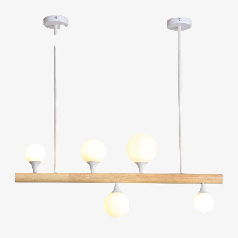 Lámpara escandinava de madera y vidrio elegante
