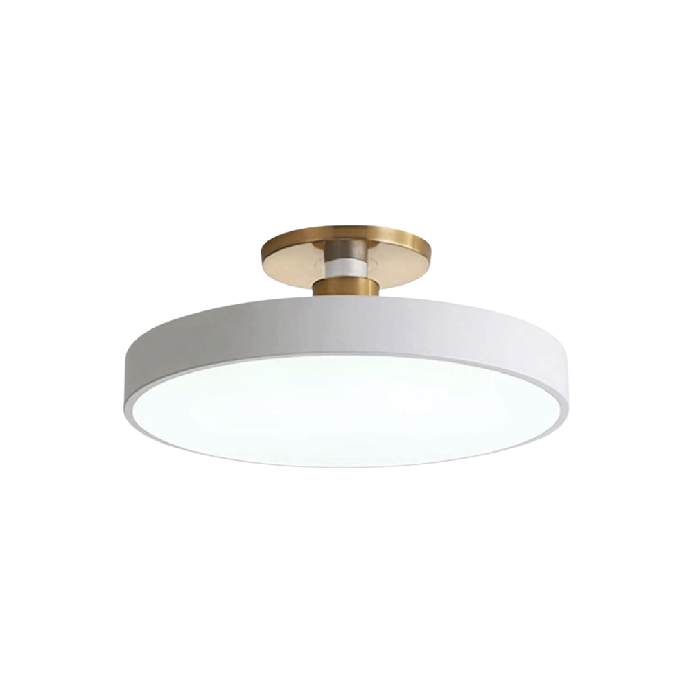 Plafonnier rond moderne en laiton à LED 1 lumière