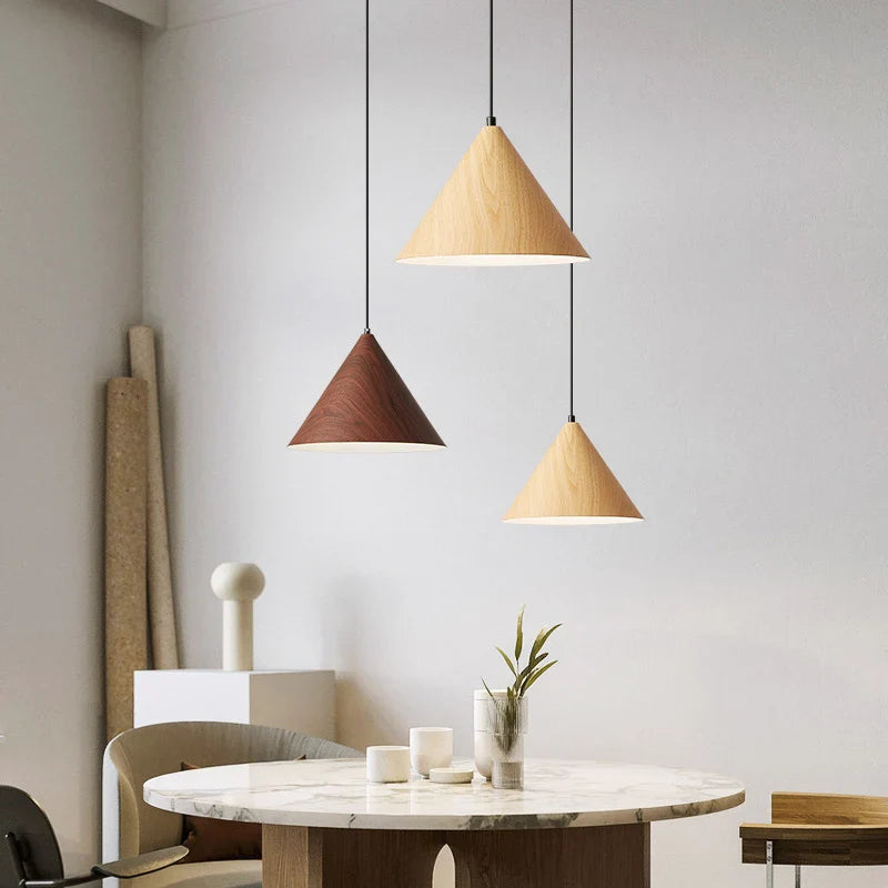 Lámpara nórdica creativa grano de madera simple moderna vintage