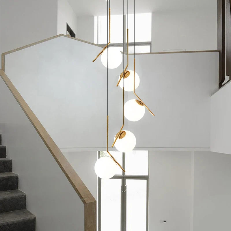 lámpara de techo moderna nórdica en vidrio para decoración interior