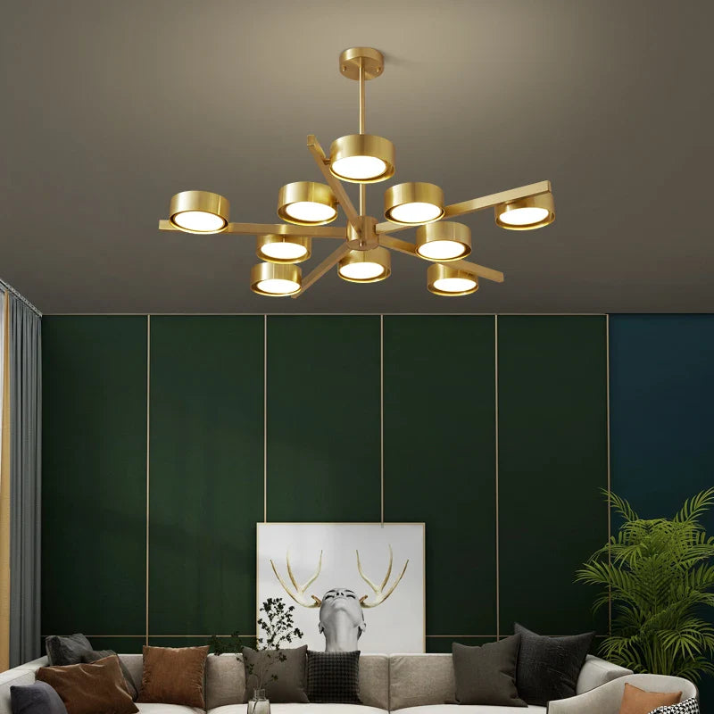 lámpara nórdica de cobre diseño creativo para iluminación suave