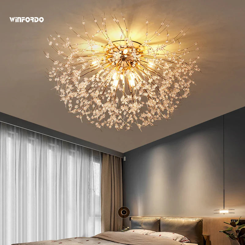 lámpara led 	 con ramas de cristal winfordo en stock