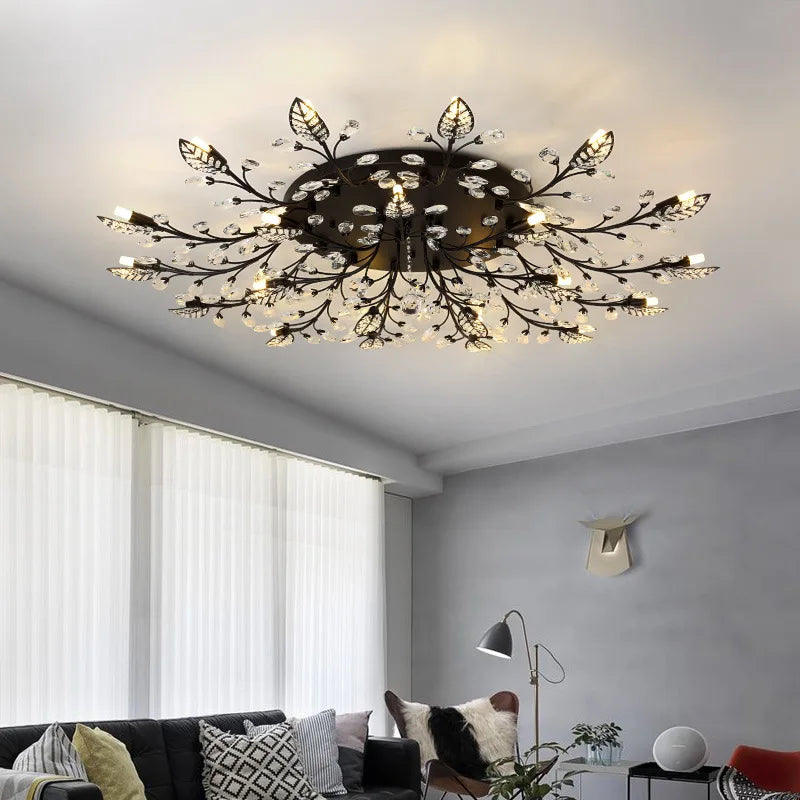 Lámpara de araña de cristal moderna elegante