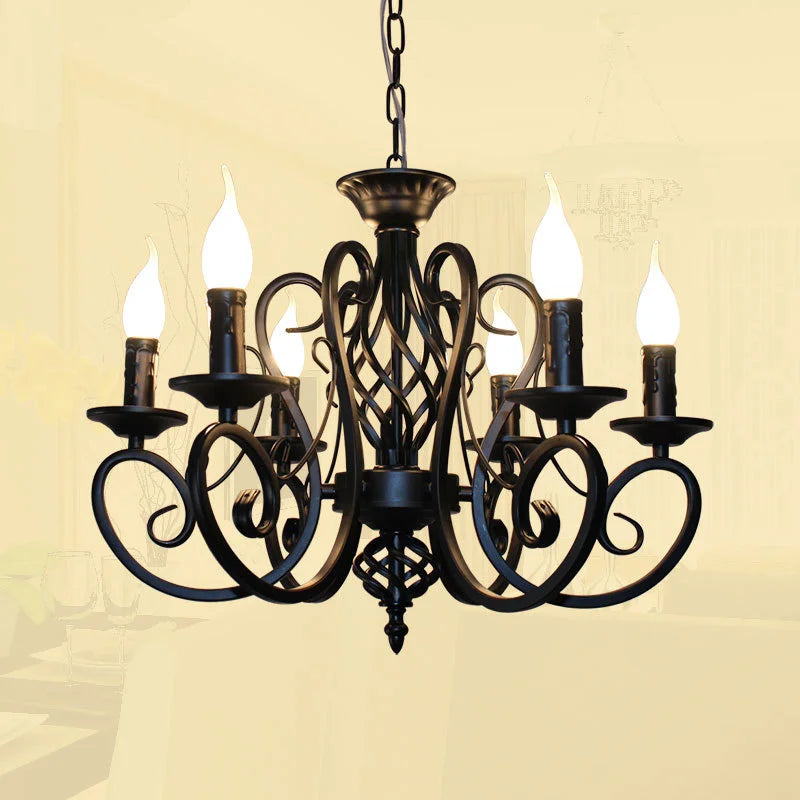 Candelabro vintage de hierro forjado elegante