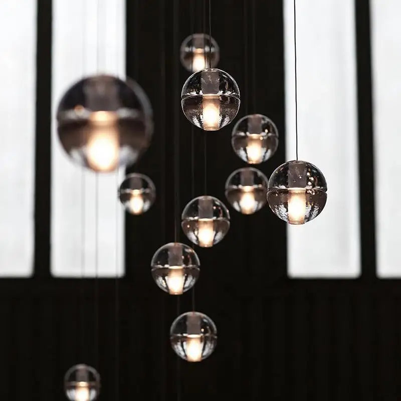 lustre bola de cristal nórdico dúplex villa salón restaurante