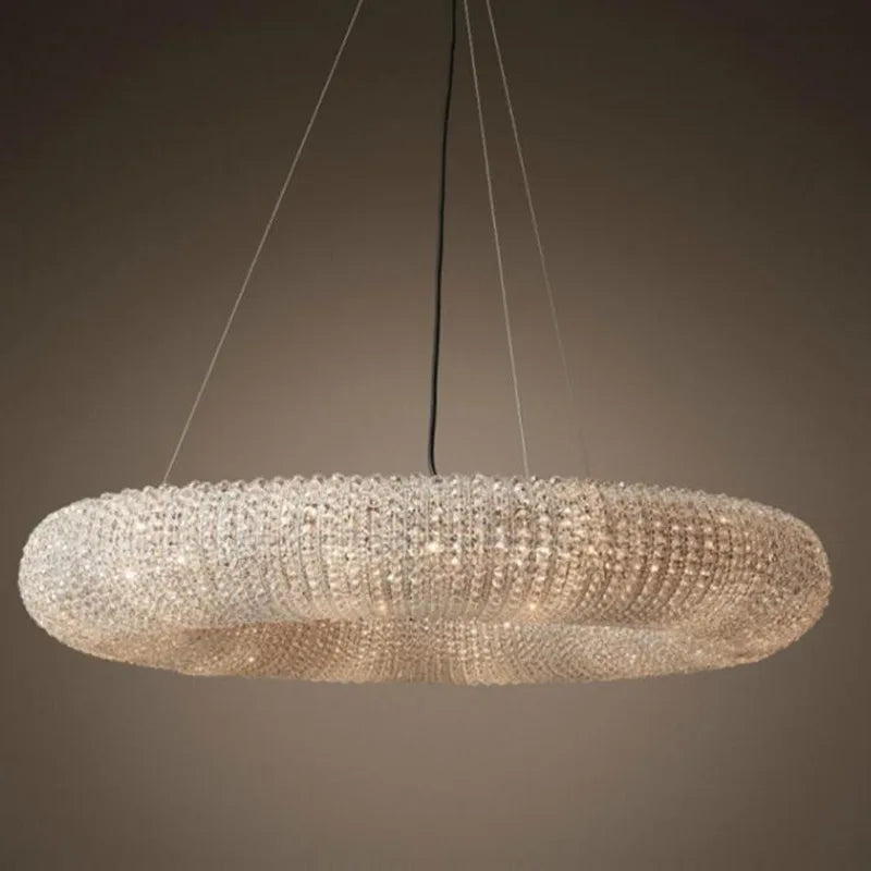 Lámpara de araña LED de cristal moderna de lujo
