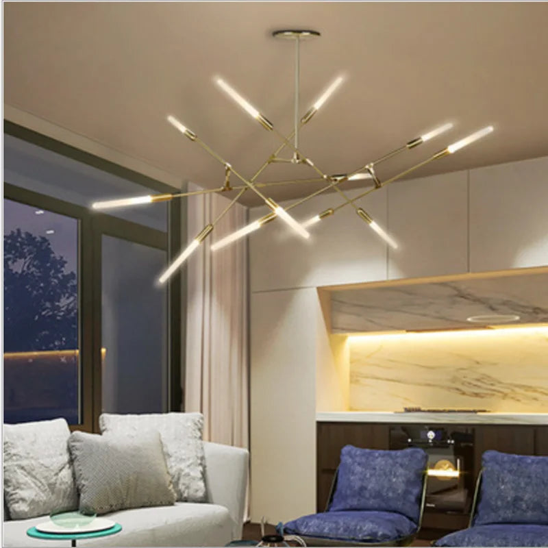 lámpara diseño de varias cabezas de hierro para una iluminación moderna