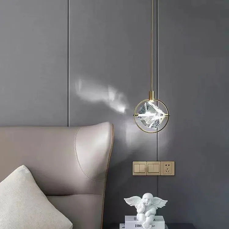 lámpara colgante led posmoderna creativa nórdica lujo cristal bar