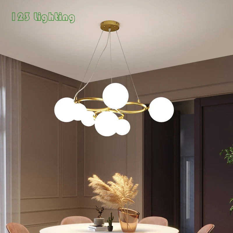 lámpara nórdica con burbujas suspendida para decoración interior