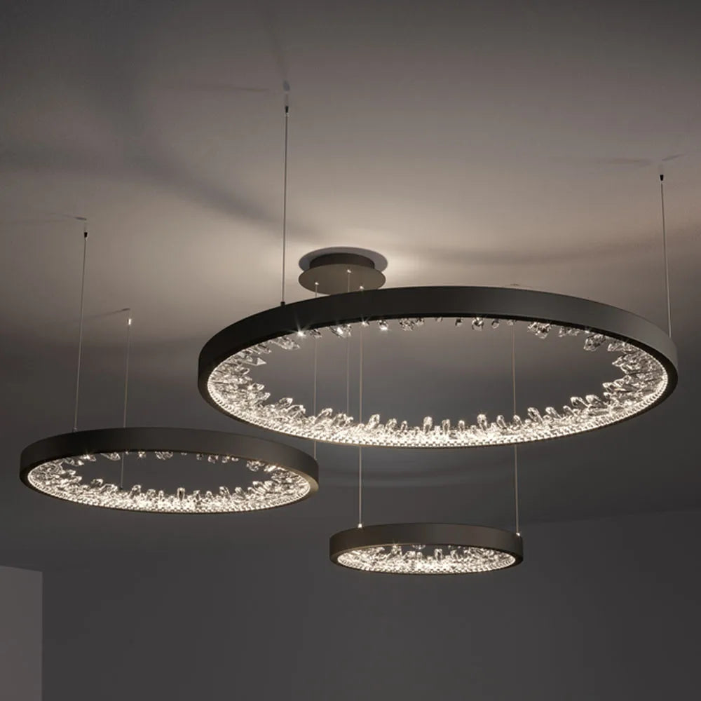 lámpara de diseño en cristal luminoso para decoración moderna interior