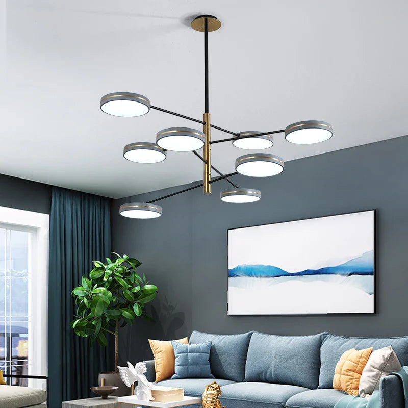 lustre LED moderno decoración tubo erguido iluminación interior