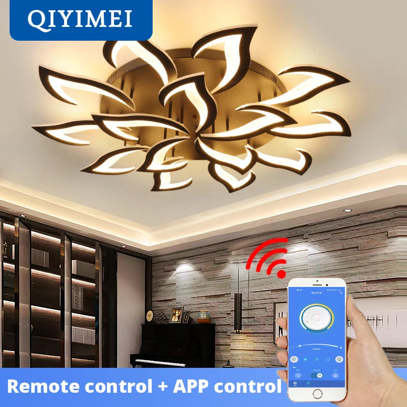 lámpara LED moderna de hierro con iluminación acrílica para interior