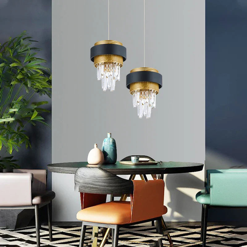 Lámpara de techo de cristal de lujo diseño posmoderno para interior elegante