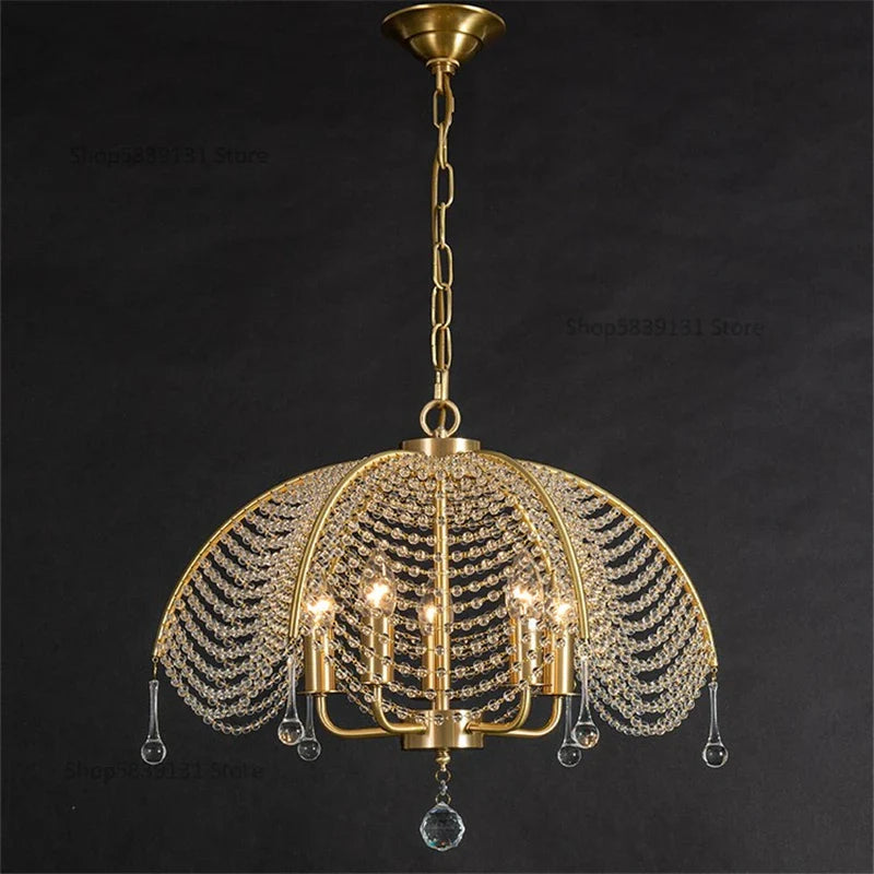 lámpara de techo de cristal y cobre estilo nórdico para toda la casa