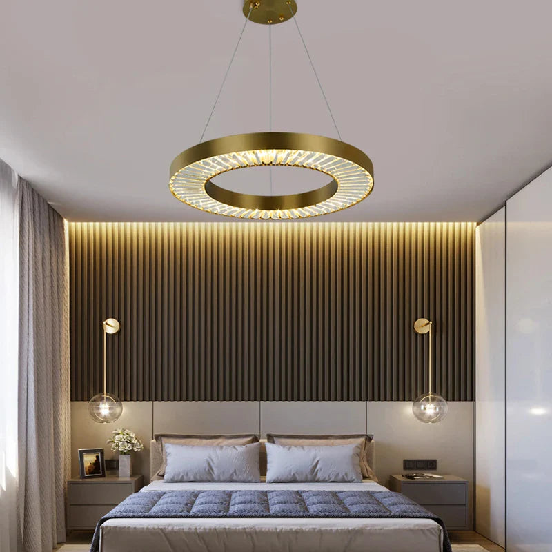 lámpara de cristal de lujo estilo nórdico moderno