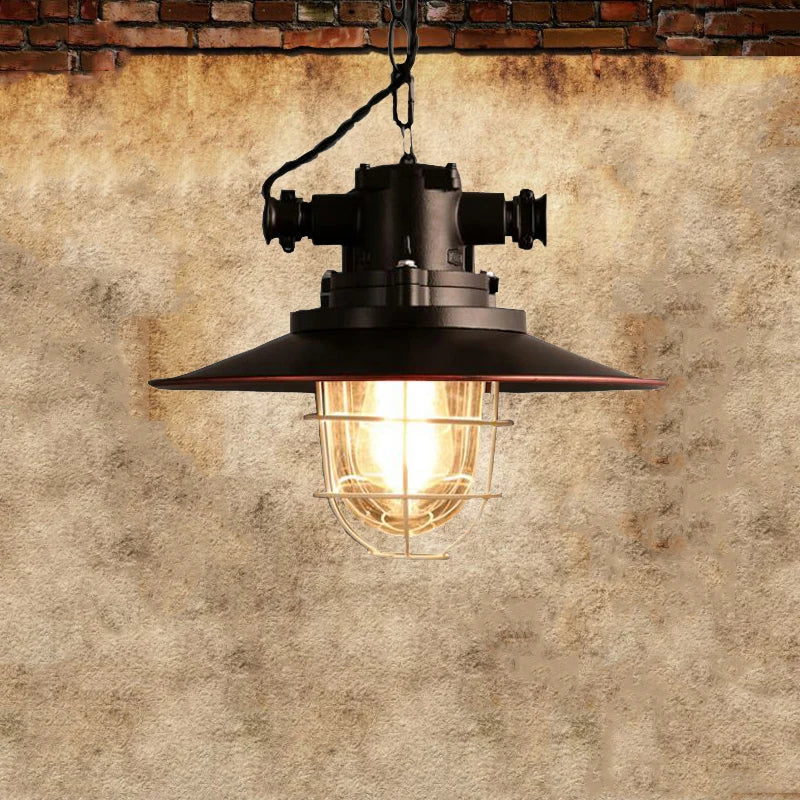 Lámpara colgante vintage de metal retro industrial