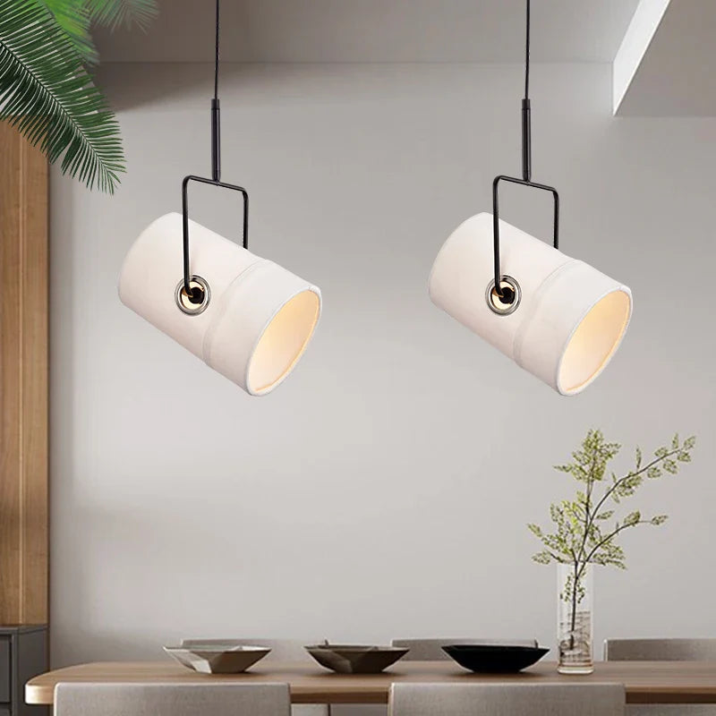 lámpara giratoria nórdica estilo loft moderno de tela