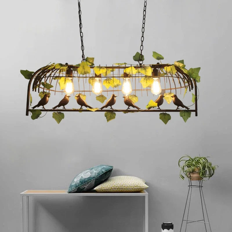 Candelabro jaula de pájaros estilo industrial retro hierro forjado decorativo