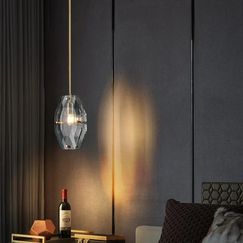 lámpara de techo nórdica en cobre y vidrio creativa simple