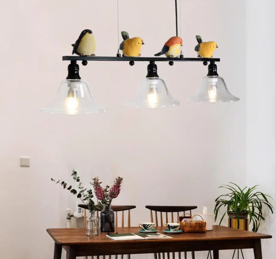 lámpara de estilo nórdico moderno 3 pájaros creativa artística