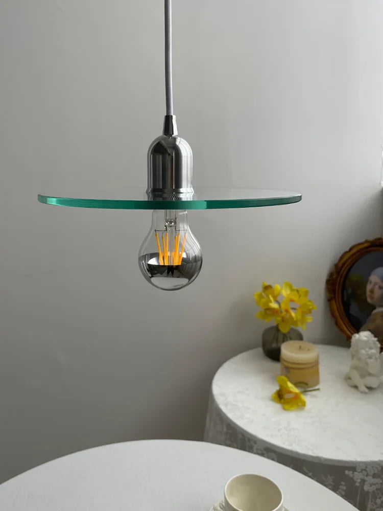 lámpara colgante retro en vidrio claro suspendida para decoración café bar