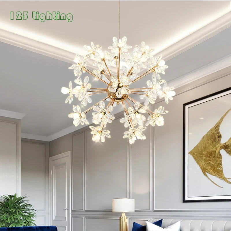 lámparas modernas de cristal para decoración romántica interior