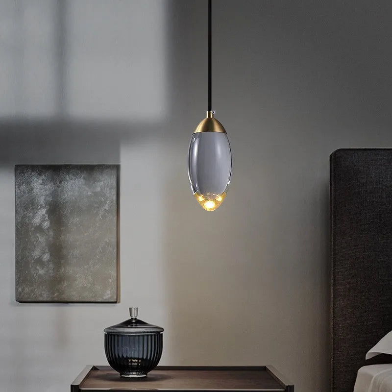 lámpara de lujo en cristal k9 cobre lámpara de techo creativa minimalista