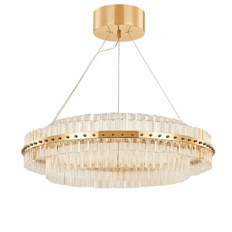 lámpara de techo suspendida de cristal moderna con rayas creativas