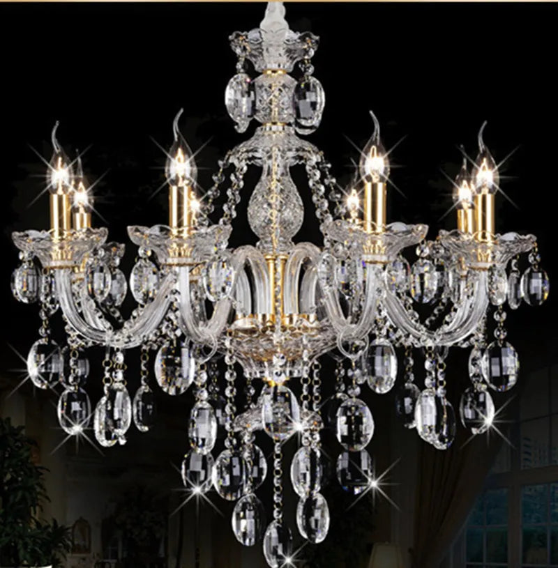 lámpara de cristal moderna con luz diseño elegante
