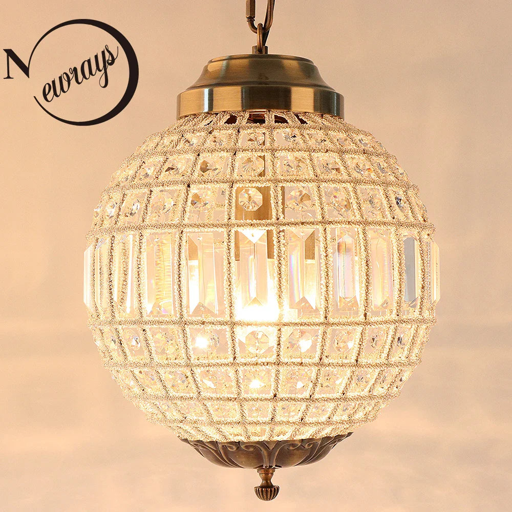 Lustre moderno con cristales retro luminoso