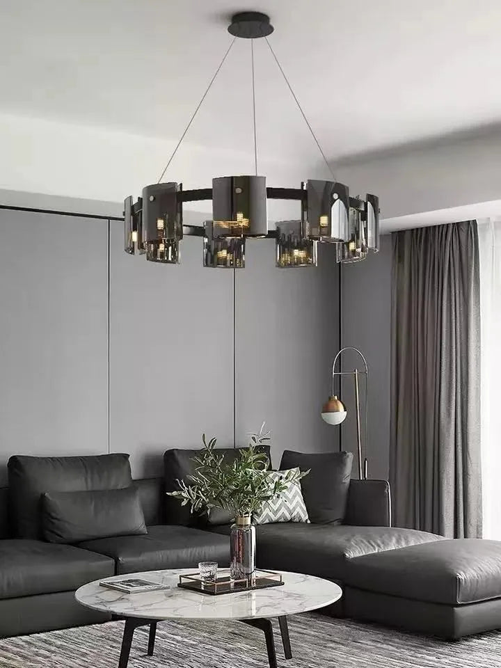 lámpara colgante moderna de lujo simple en vidrio led nórdica