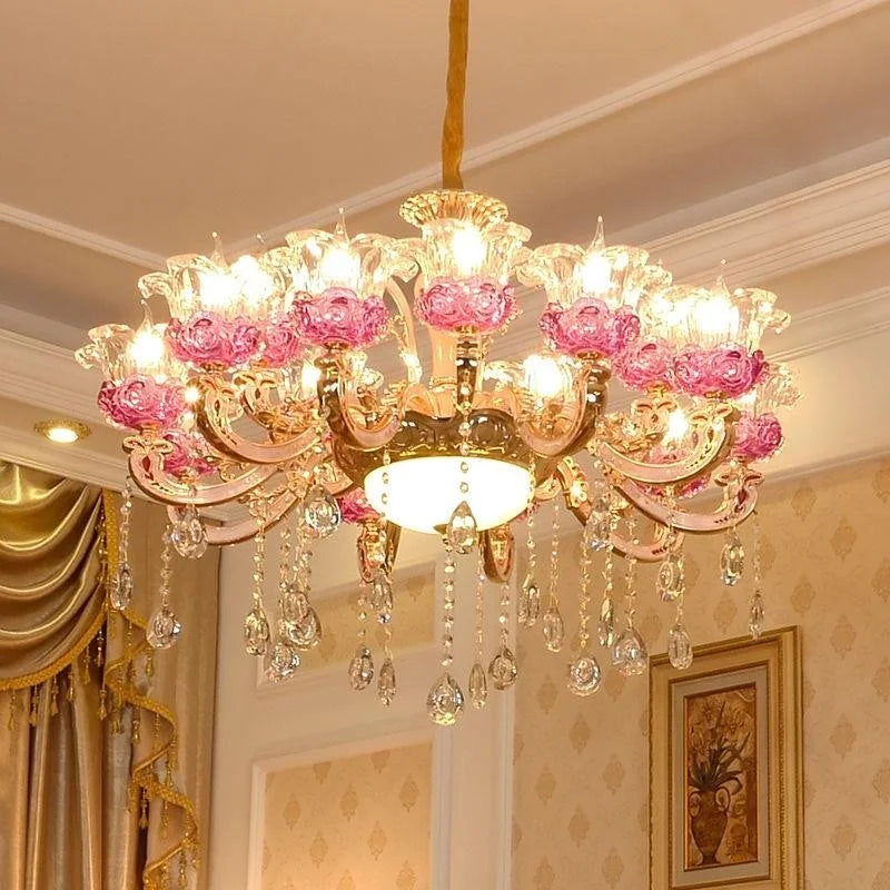 lámpara de lujo en cristales para decoración elegante y creativa