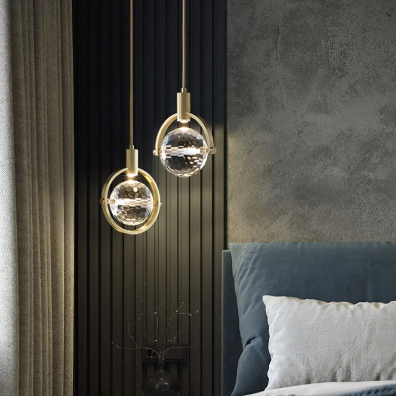 lámpara de techo posmoderna de lujo en cristal para decoración de bar
