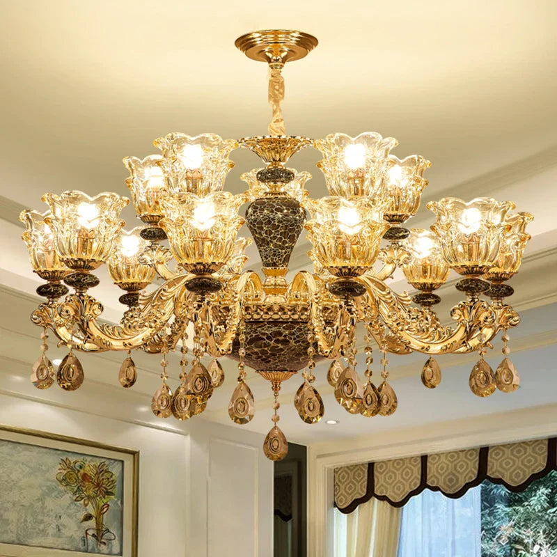lámpara de cristal de lujo para un ambiente minimalista