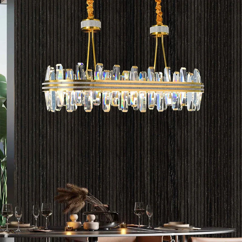 lámpara de cristal redonda diseño posmoderno para un interior creativo