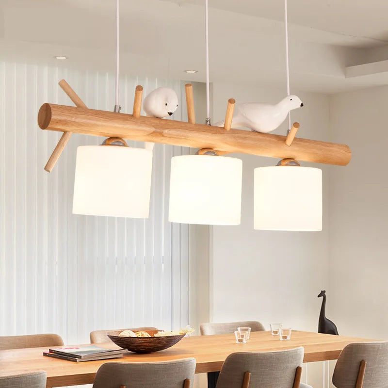 Lámpara escandinava de madera nórdica