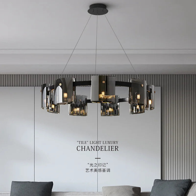 lustre LED escandinavo en cristal decoración de interiores luminaria