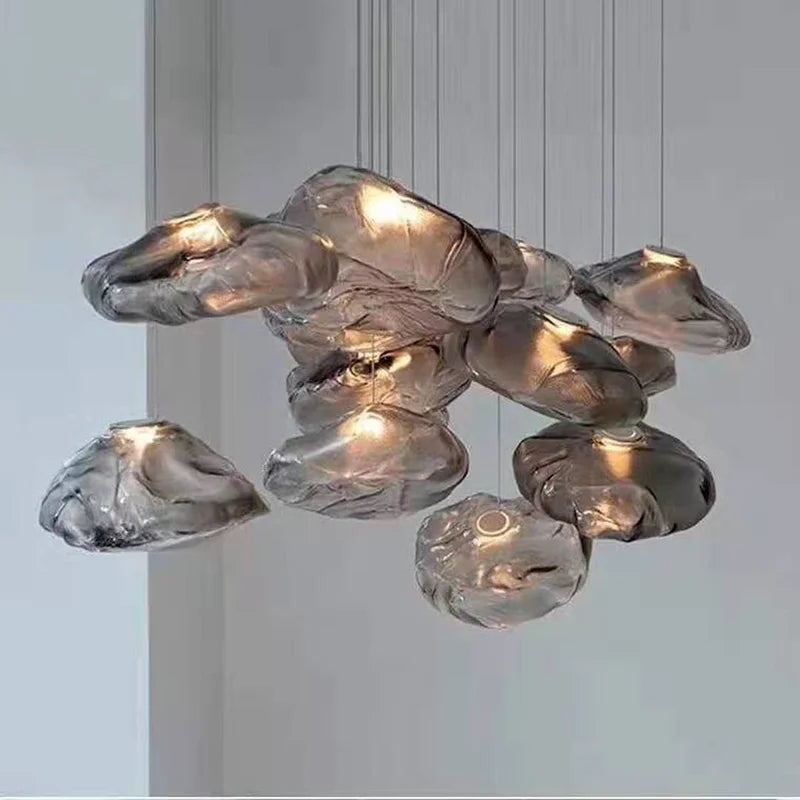 lustre de vidrio de lujo LED postmoderno nórdico creativo