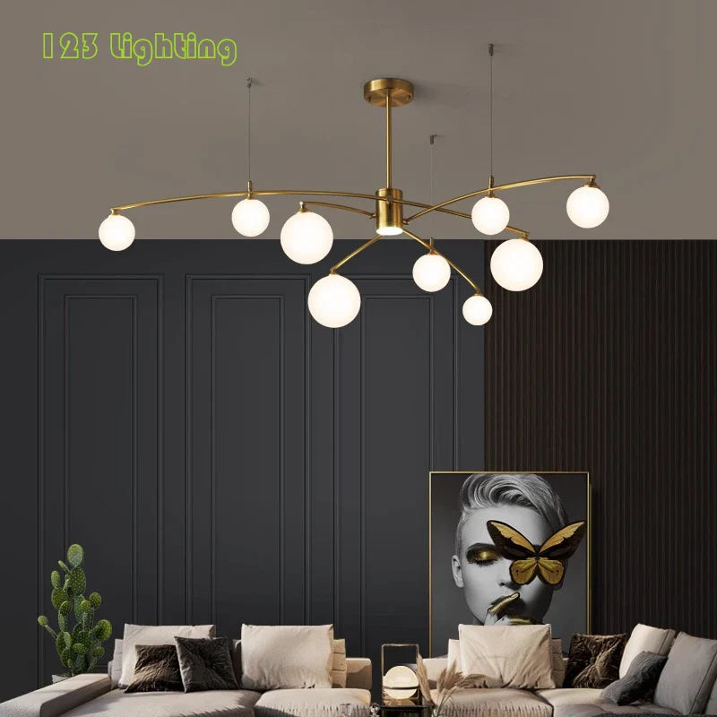lámpara de diseño en metal y vidrio para interior moderno