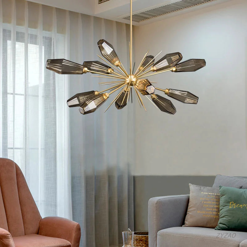 lámpara de cristal creativa estilo posmoderno para decoración interior