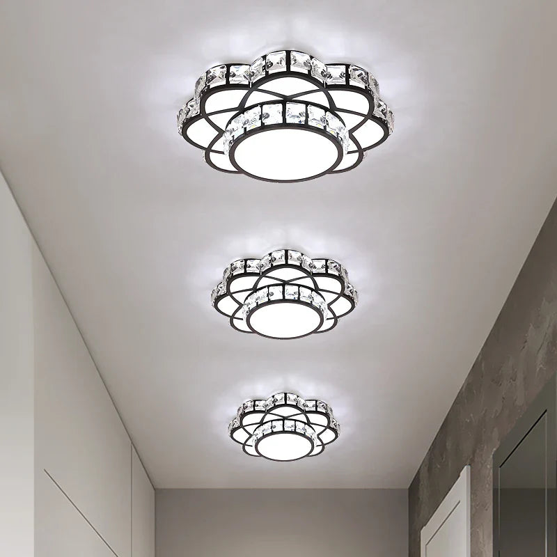 plafón en cristal led lámpara colgante de lujo flores iluminación decorativa