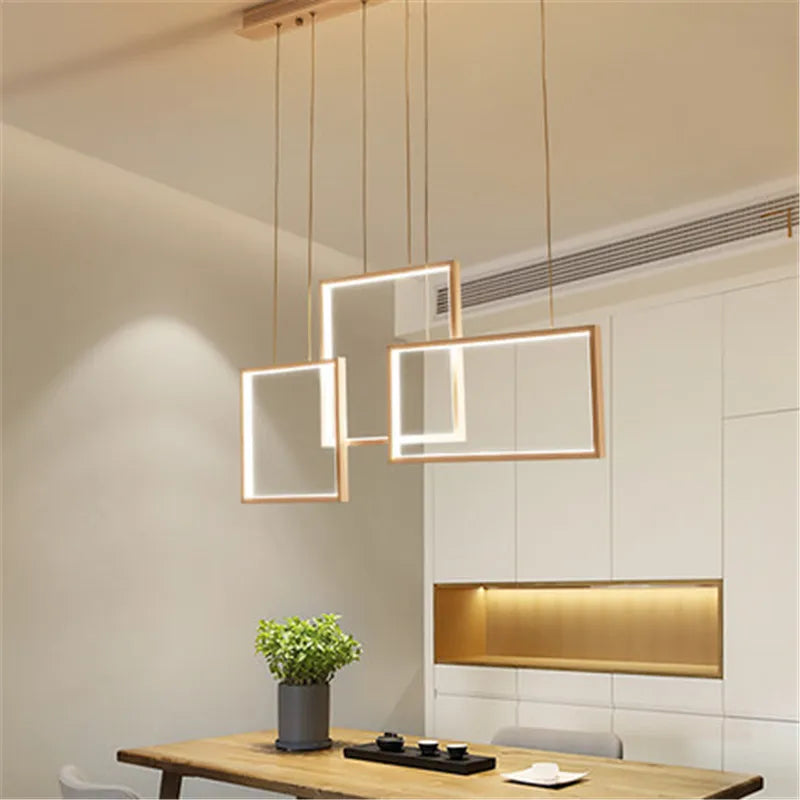 lustre cuadrado moderno en acrílico con led para bricolaje