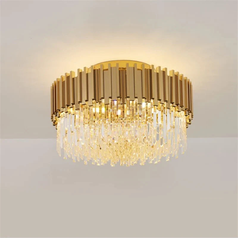 Lámparas colgantes de diseño en cristal dorado