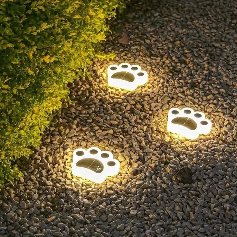 Luminaire solaire de sol en forme de patte, LED, une lumière