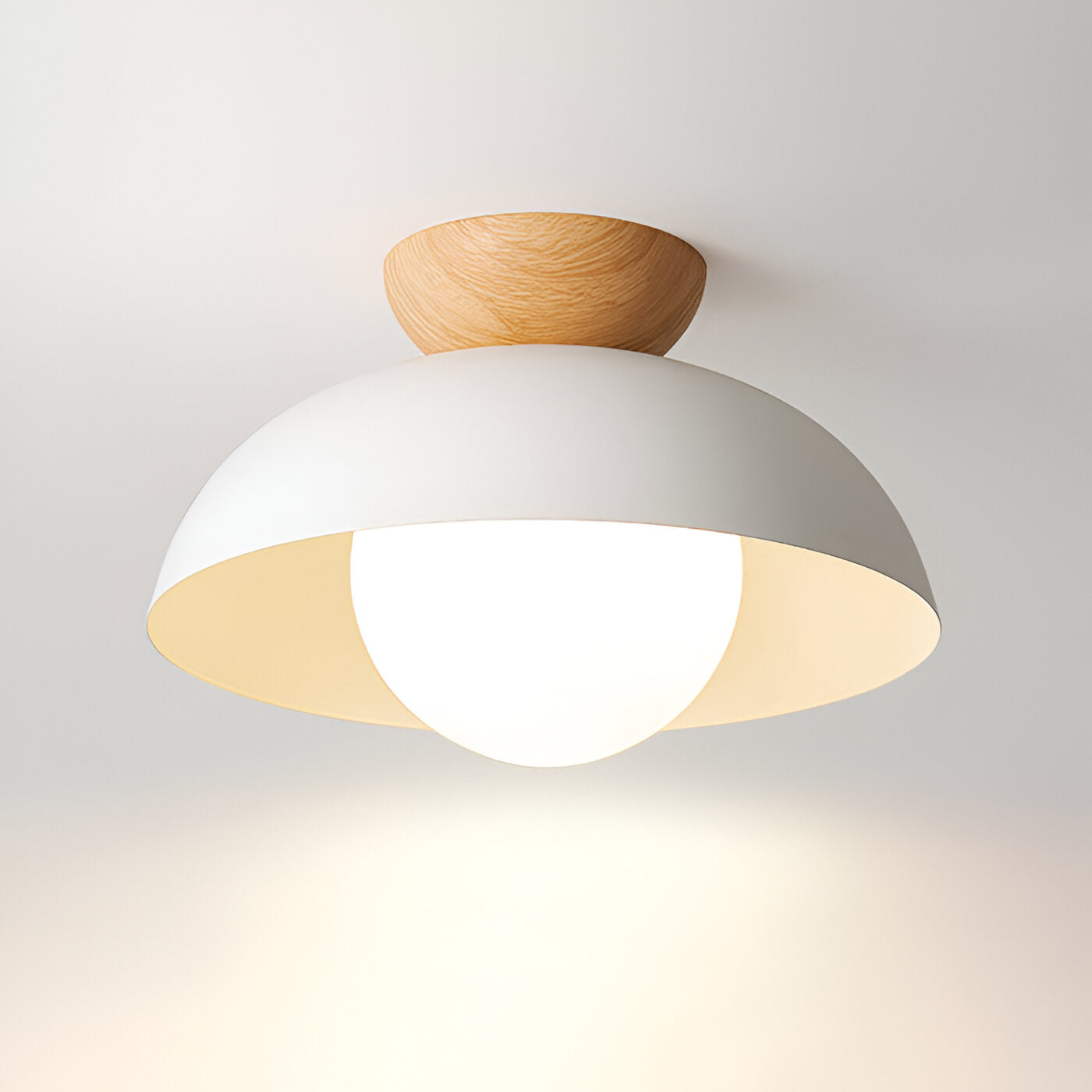 Plafonnier moderne minimaliste avec dôme en verre et LED