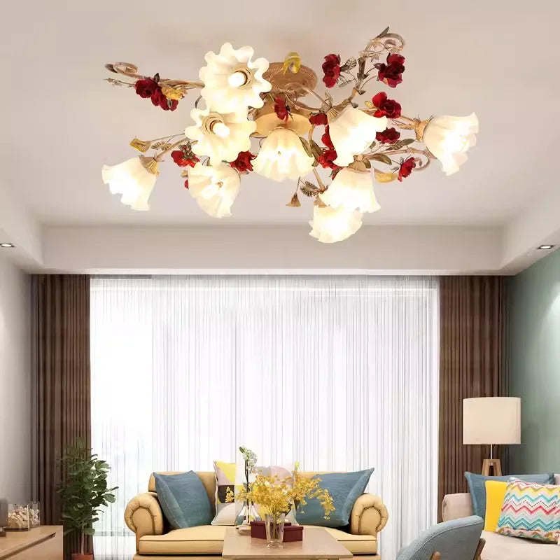 Lámpara floral vintage LED romántica