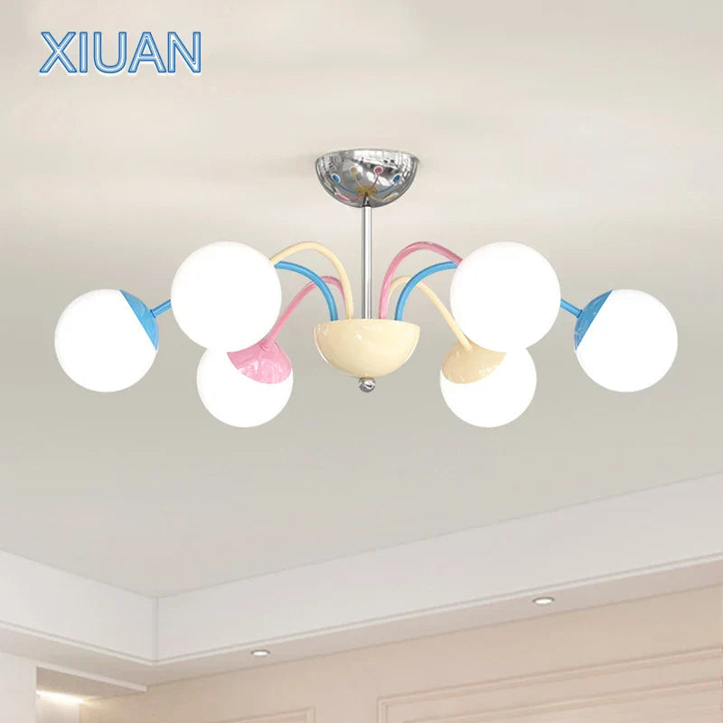 lámpara de techo burbuja colorida moderna para interior colgante
