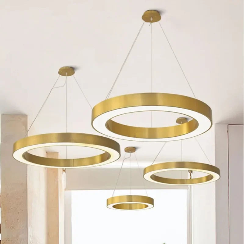 lámpara de anillos redondos led para iluminación creativa moderna