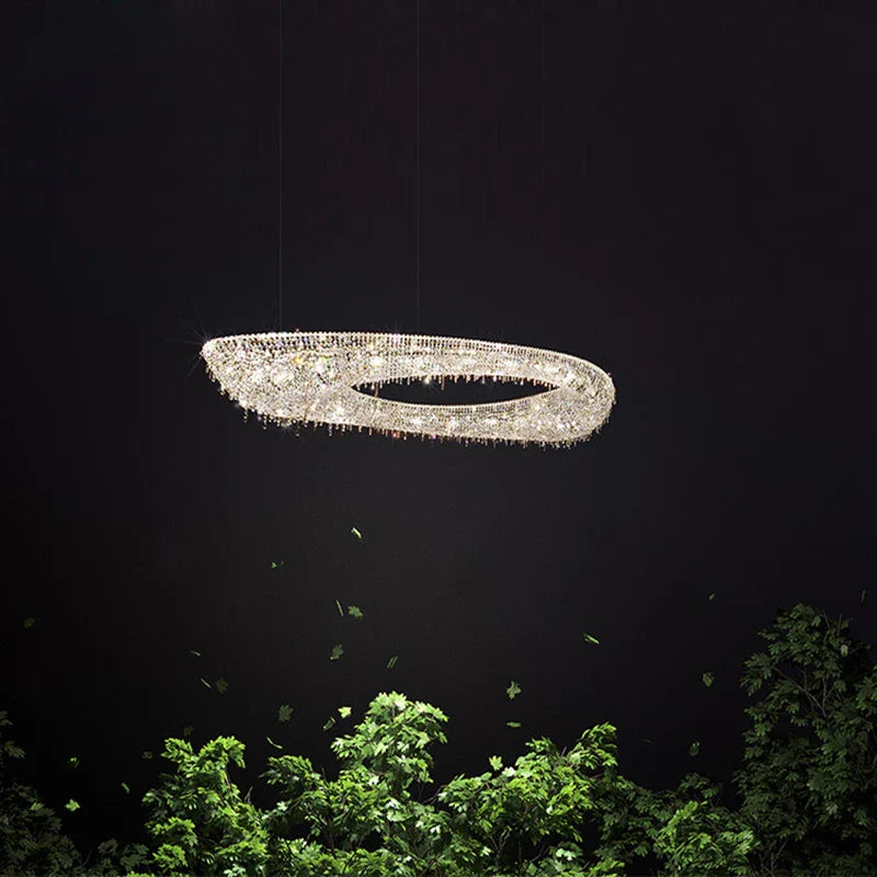 lámpara creativa y elegante de cristal transparente para interior