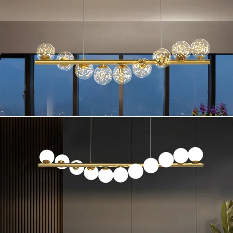 Lámpara de techo nórdica elegante de vidrio